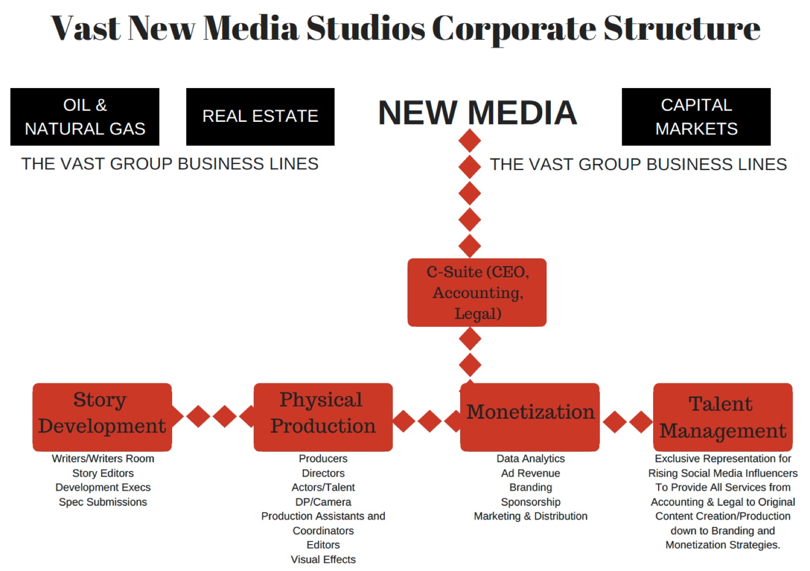 Vast New Media Studios structure chart